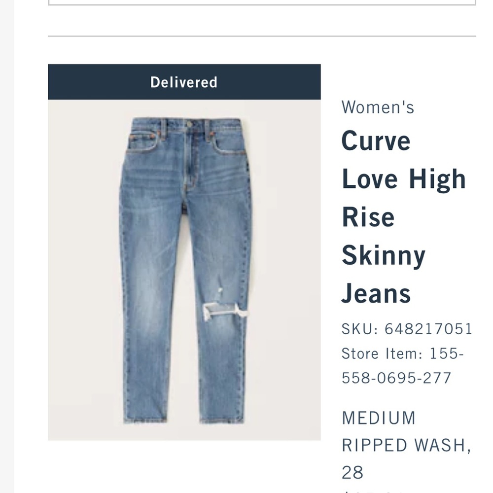 Abercrombie High Rise Curve Skinny Jeans